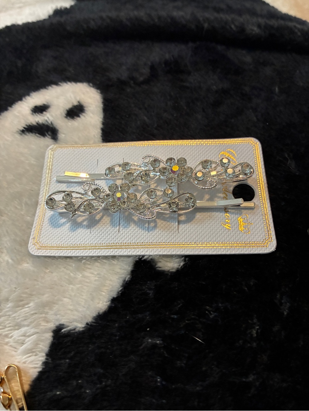 Silver Crystal Floral Hair Clips - Elegant Women’s Hair Accessories